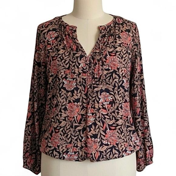Lane Bryant Pin-Tuck Crew-Neck Blouse Plus Size 20 Pink Coral Floral - Picture 4 of 10